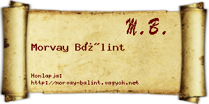 Morvay Bálint névjegykártya