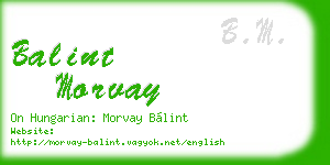 balint morvay business card